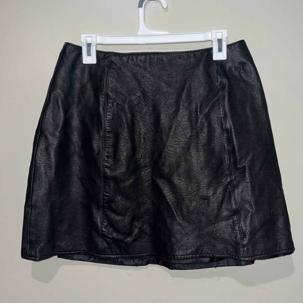 Vintage Jacqueline Ferrar Genuine Leather Mini Skirt Women's Size 14